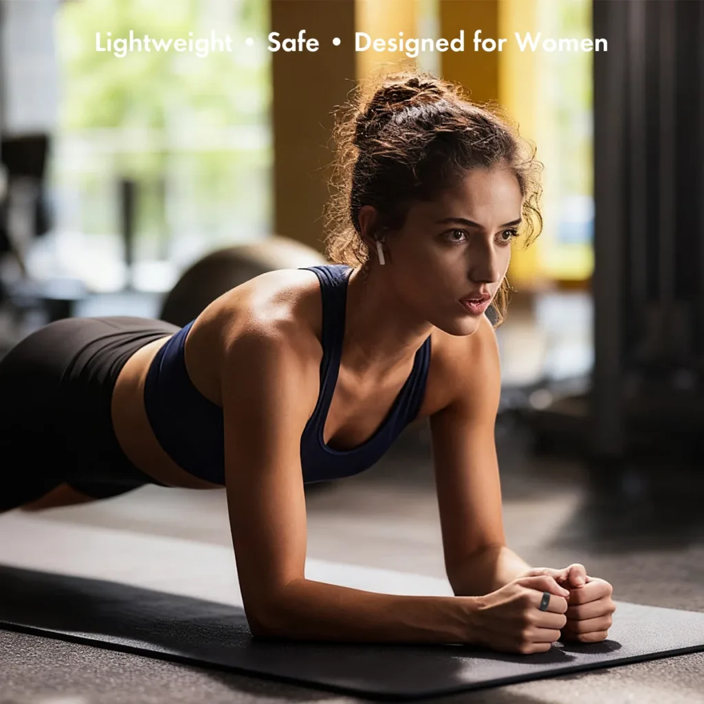 Smalth Titanium : une bague connectée pensée pour la santé… sans dépendre du smartphone 52 女性佩戴场景 健身房