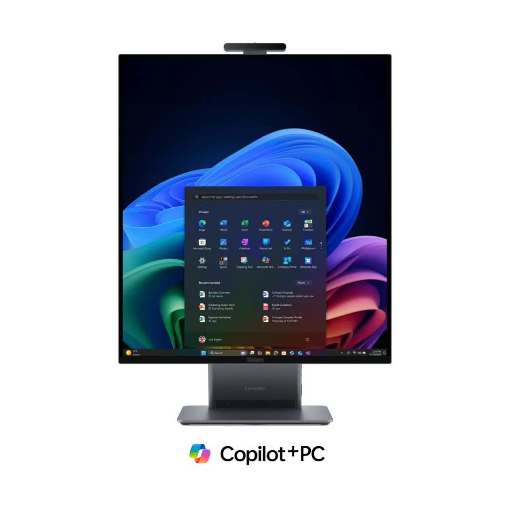 Lenovo ThinkCentre X AIO Aura Edition : Le PC tout-en-un vertical qui veut bannir le défilement 65 01 ThinkCentre X AIO Hero front facing JD