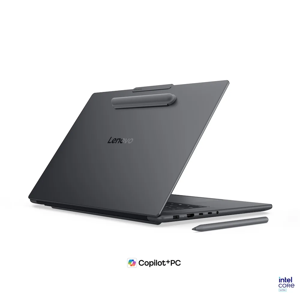 14 Yoga Pro 9i Aura edition No screenfill A cover facing left with pen