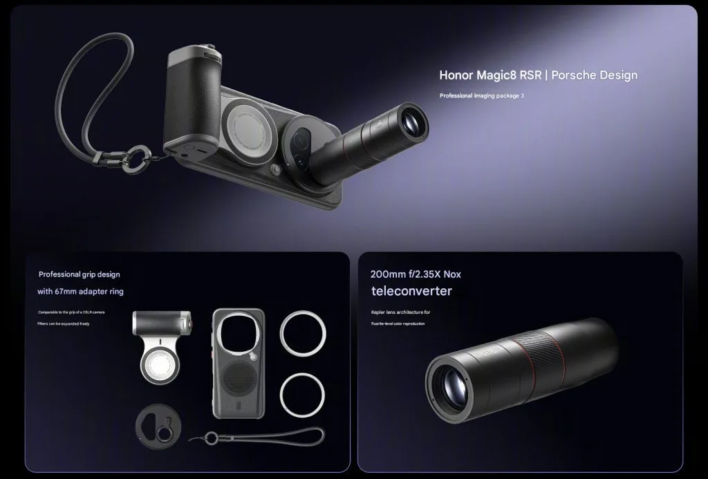 HONOR Magic 8 RSR Porsche Design teleconverter kit 1024x693 1