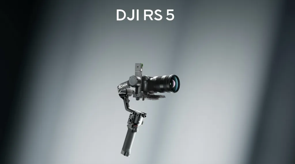 DJI RS 5 : Le stabilisateur avec tracking intelligent tactile arrive pour les pros