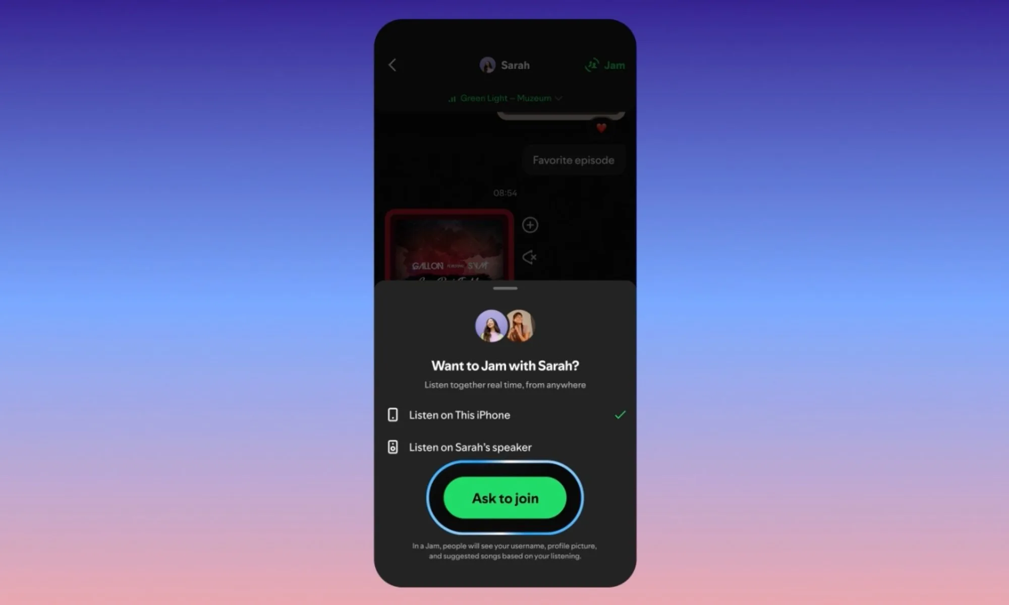 Spotify new Request to Jam featu