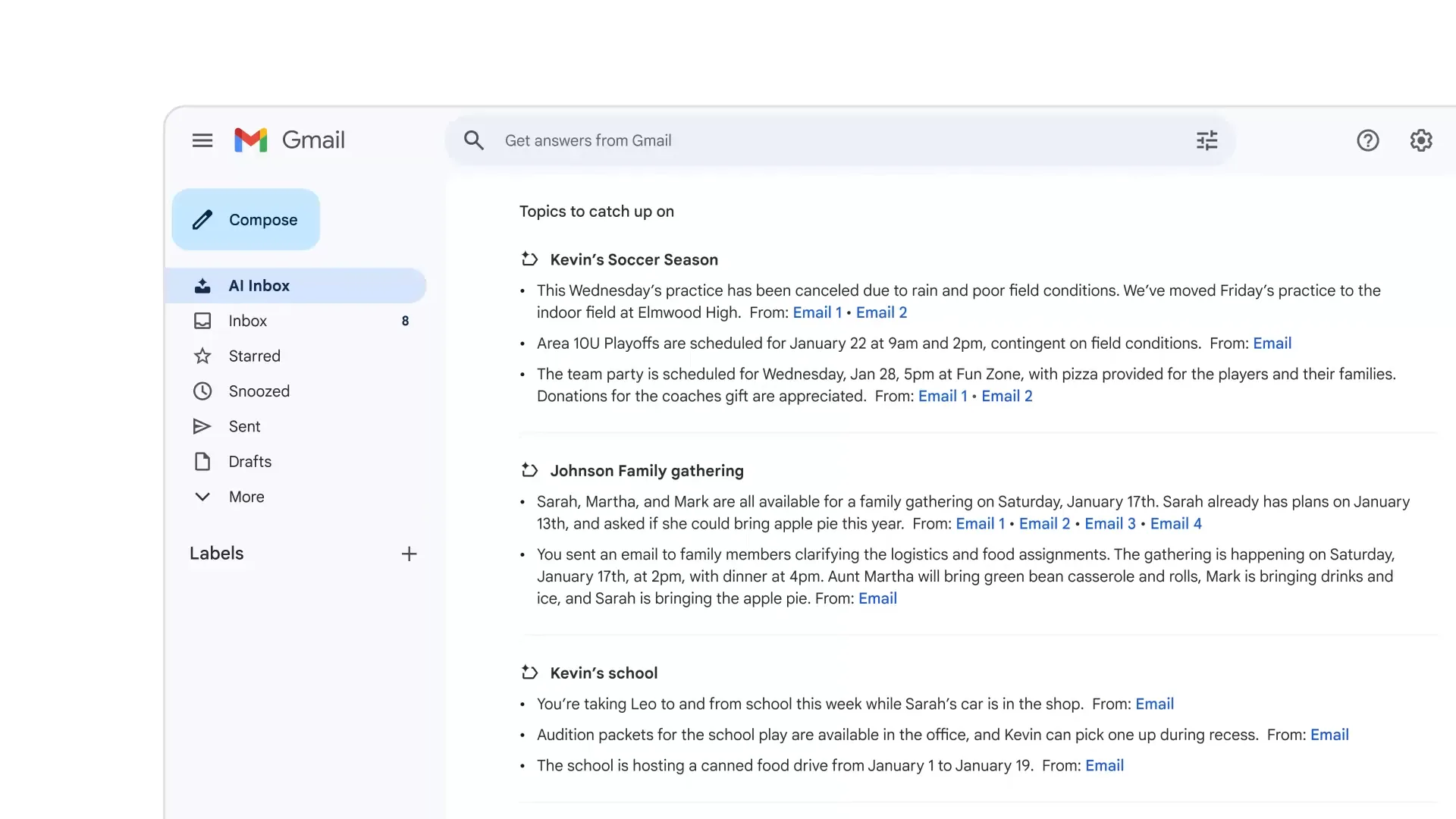 Gmail adopte Gemini : Google lance l’AI Inbox, les résumés intelligents et l’écriture assistée 60 videoframe 8336
