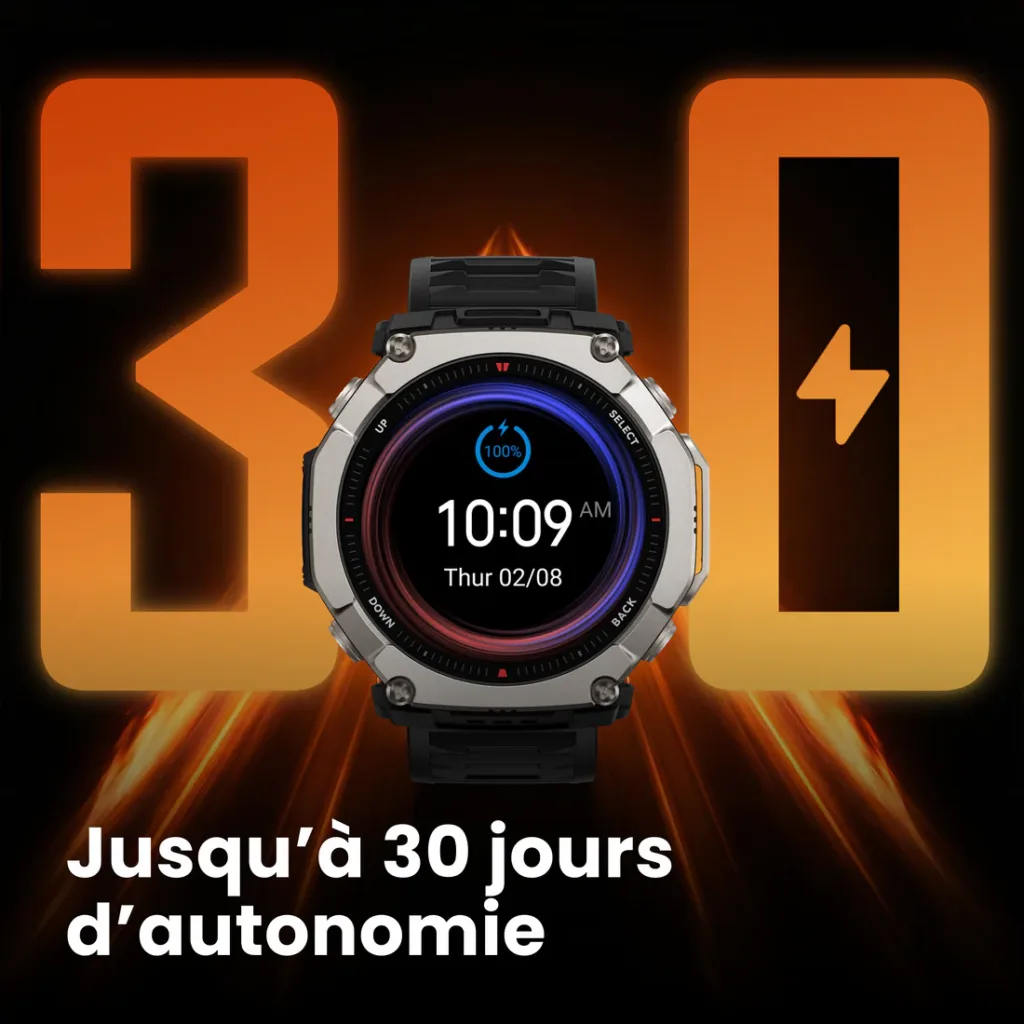 Amazfit T-Rex Ultra 2 : la montre « baroudeuse » passe en titane et vise le trône des robustes premium 66 Battery Life 354986c7 9da5 46e3 94d6 92fdad93e96d