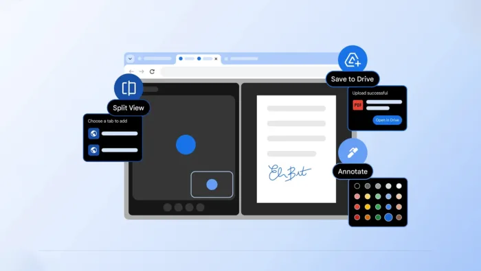 Chrome se « bureau-ise » : Split View, annotations PDF et enregistrement direct dans Drive changent le quotidien