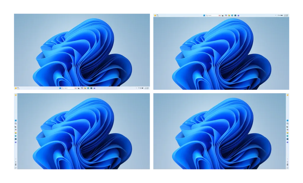Windows 11 : Microsoft libère enfin la barre des tâches (en haut et sur les côtés !) 58 02 Vertical Taskbar 1024x621 1