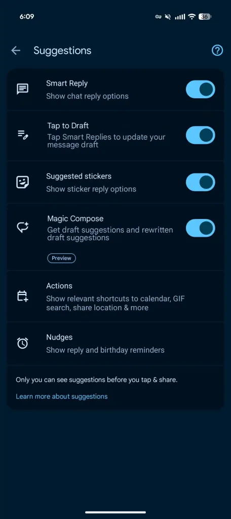 Google Messages : une nouvelle option pour éviter d'envoyer des réponses IA par erreur 37 Google Messages Tap to Draft