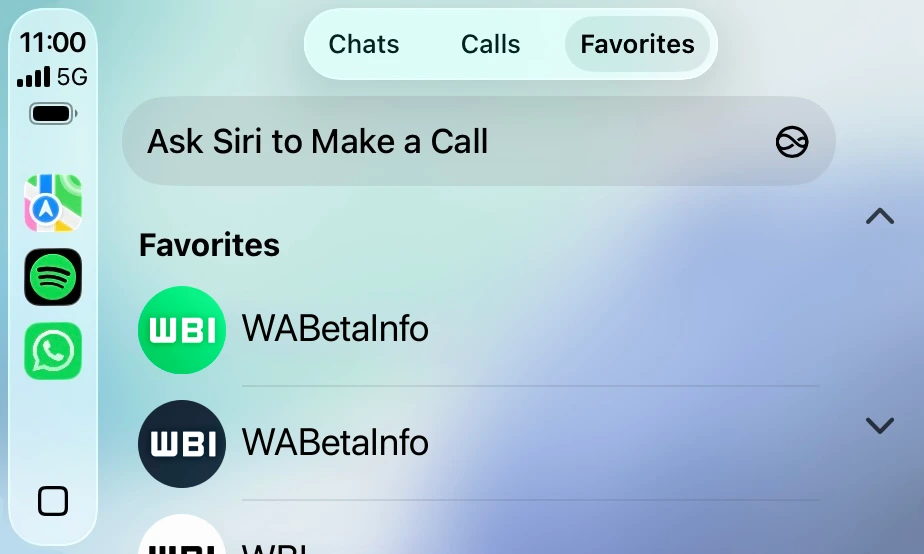 WA FAVORITES TAB CAR PLAY IOS