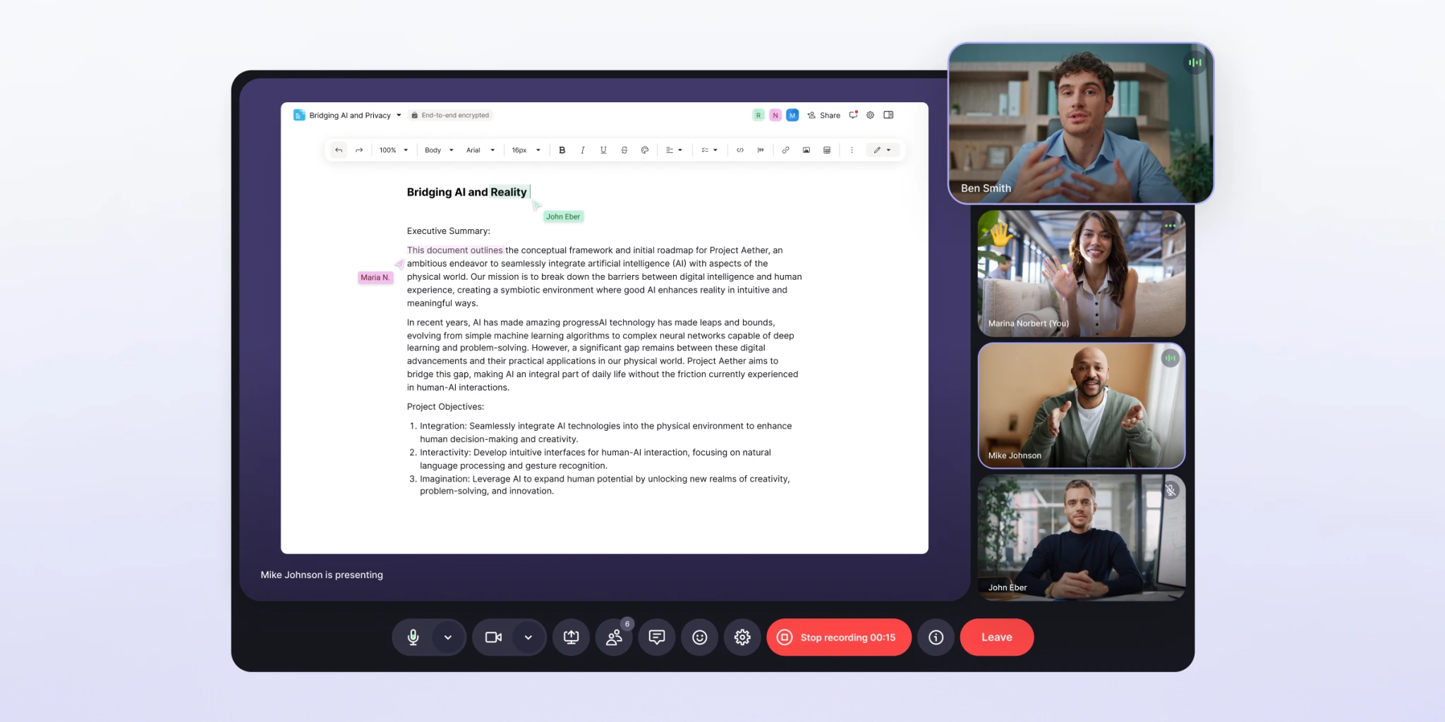 Proton lance sa suite bureautique Workspace, et Proton Meet, une alternative à Zoom et Teams 100 % chiffrée 58 proton meet screenshare recording
