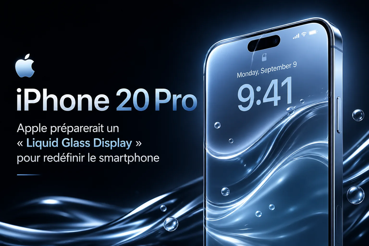 iPhone 20 Pro : Apple préparerait un « Liquid Glass Display » pour redéfinir le smartphone