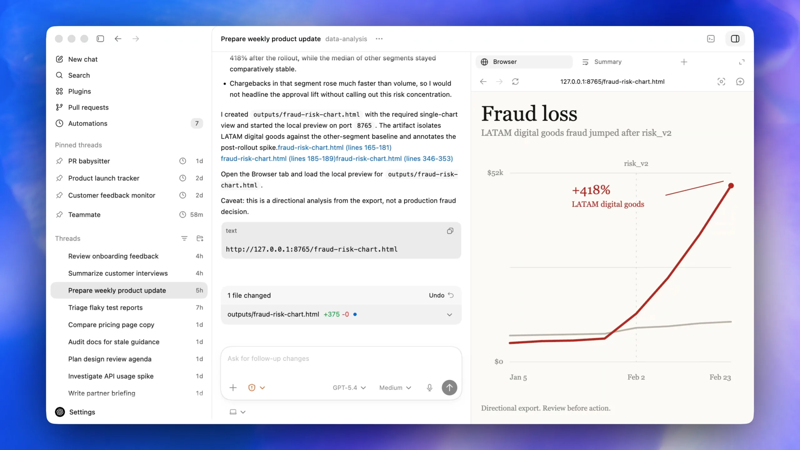 Codex screenshot scaled
