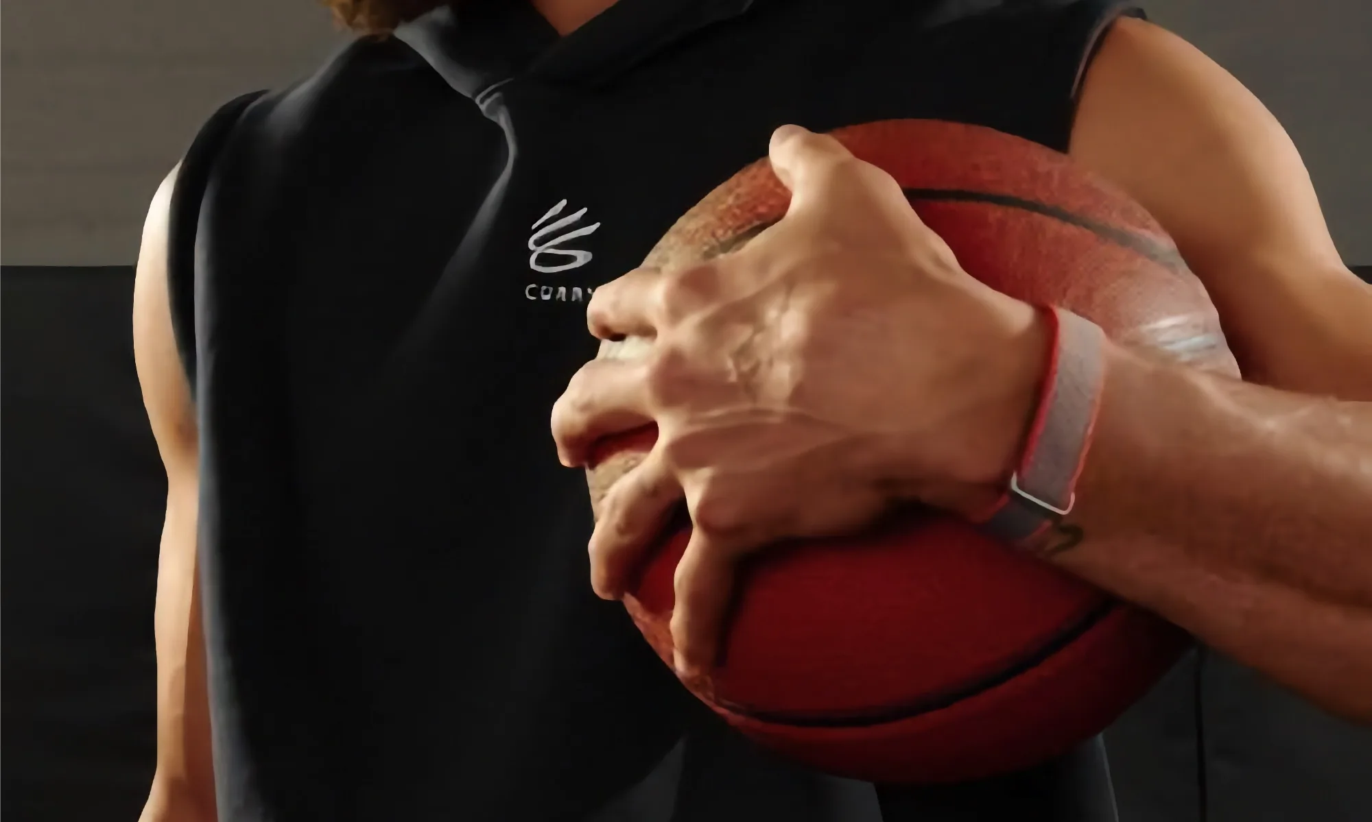 Steph curry wearning the new fitbit band