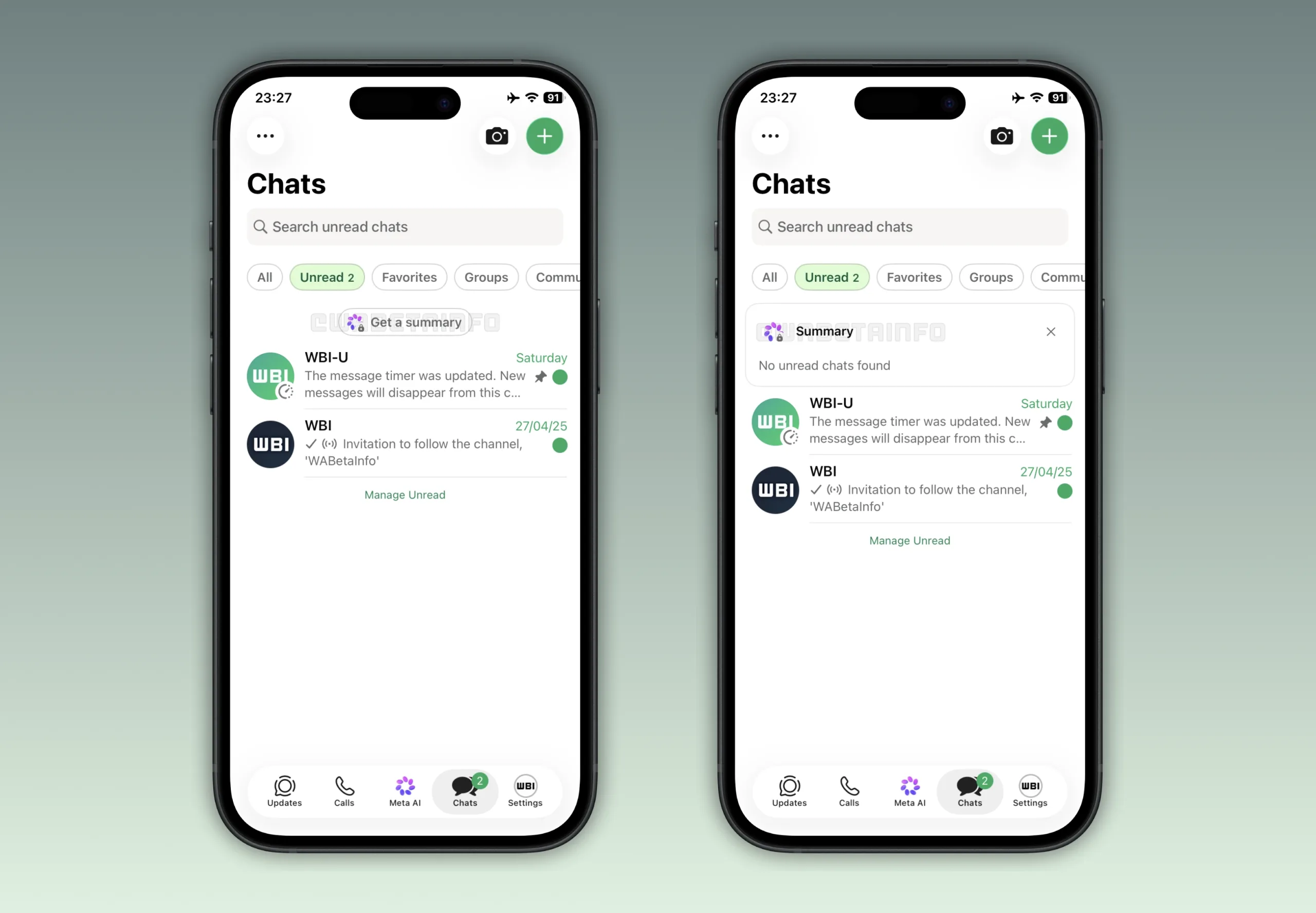 WhatsApp teste des résumés IA de plusieurs chats non lus sur iPhone