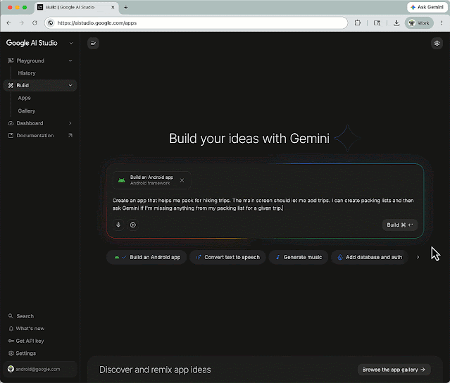 Google AI Studio permet désormais de créer des apps Android avec Gemini 58 AI Studio creation step v2