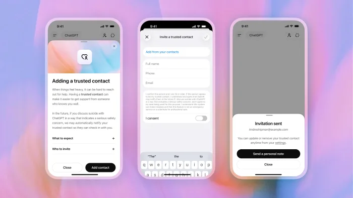 ChatGPT lance Trusted Contact pour alerter un proche en cas de risque
