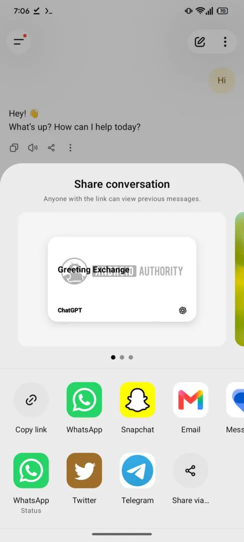 ChatGPT pourrait rendre le partage de conversations beaucoup plus visuel 58 chatgpt colorful sharing options plain image watermarked 486w 1080h.jpg