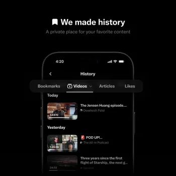 X lance un onglet History pour transformer ses favoris en espace de lecture différée