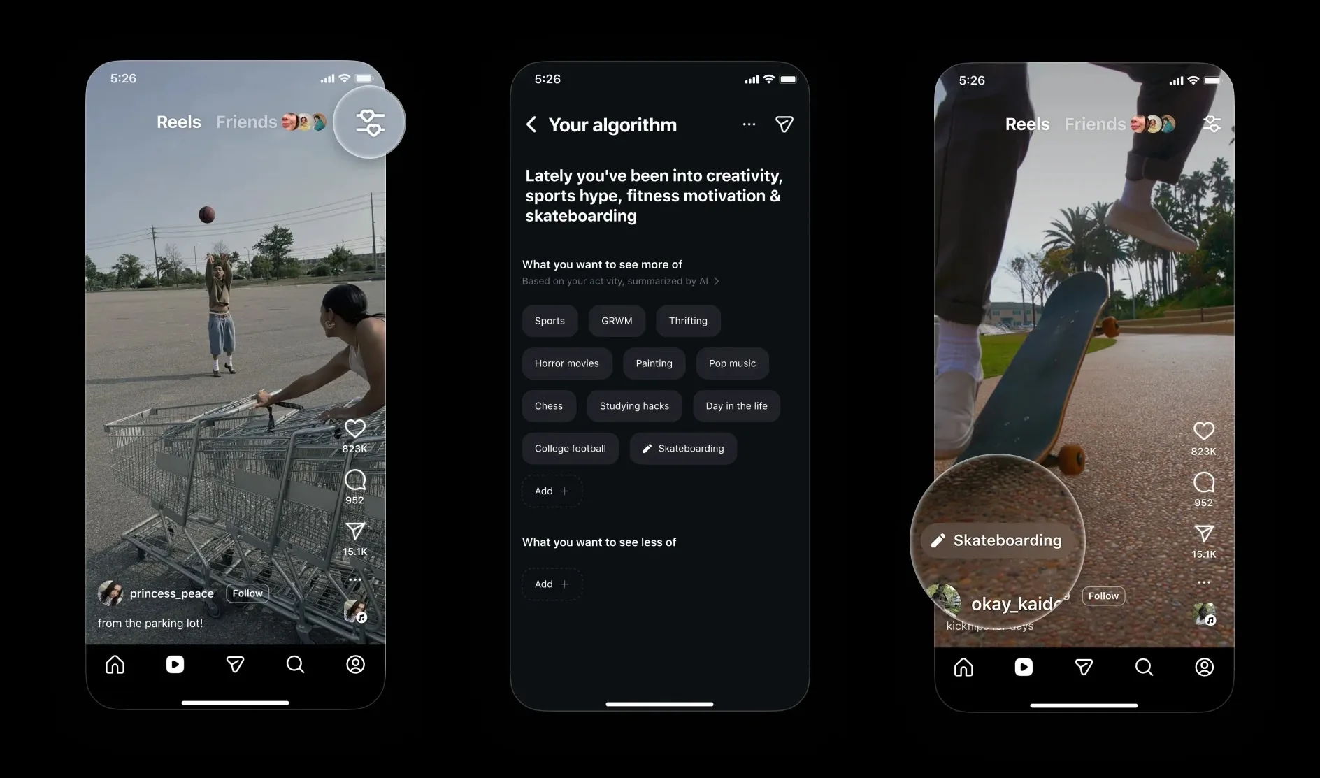 Instagram teste de nouveaux contrôles pour personnaliser son algorithme et les Reels