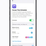 iOS 27 : Apple renforce le contrôle parental avec une refonte majeure de Temps d'écran 46 Apple child account Screen Time Schedule 260608 inline.jpg.large 2x