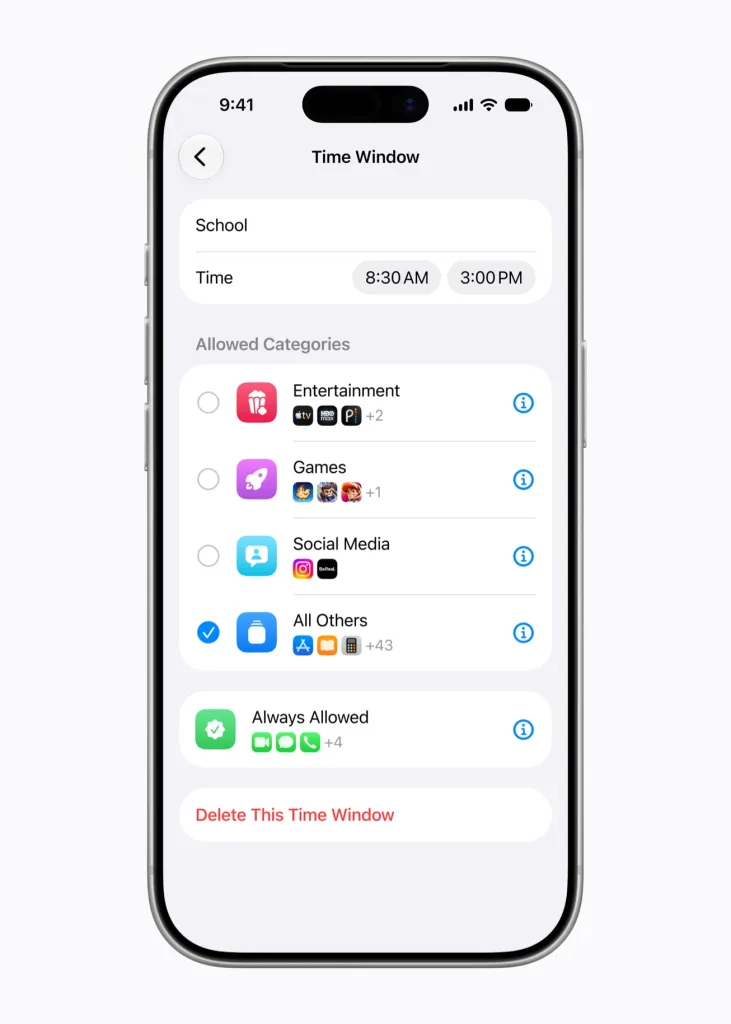 Apple child account Screen Time Schedule settings 260608 inline.jpg.large 2x
