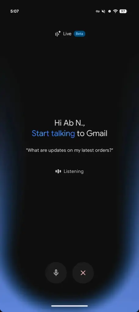 Gmail Live entre en phase de test : Google veut remplacer la recherche d’e-mails par une conversation avec Gemini 65 Gmail Live screenshot 9to5Google 1