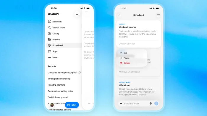 ChatGPT se dote d’un véritable centre de contrôle pour les tâches automatisées