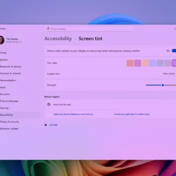 Windows 11 teste « Screen Tint » : une nouvelle fonction d’accessibilité pensée pour réduire la fatigue visuelle