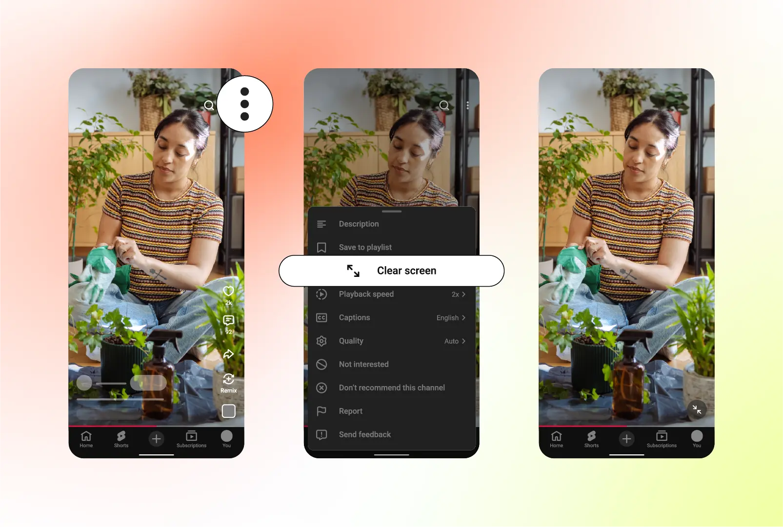 YouTube Shorts copie encore TikTok avec un mode écran épuré et la lecture en 2x