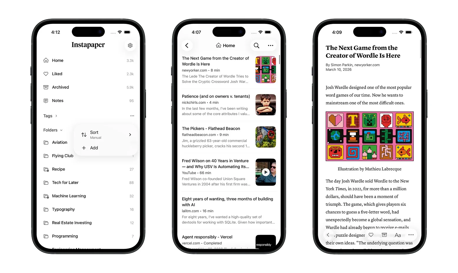 Instapaper 10 iOS app