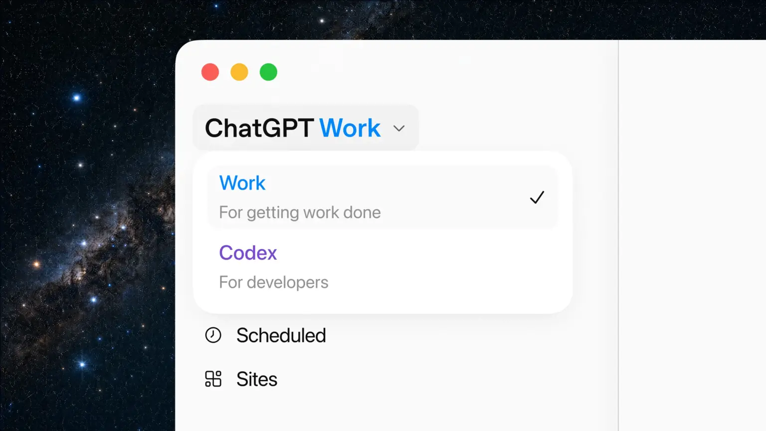 OpenAI dépasse les 10 millions d’utilisateurs hebdomadaires pour ses agents IA ChatGPT Work et Codex 58 OAI ChatGPTWork PressBlog DesktopPicker Work 16x9 260708 1536x864 1