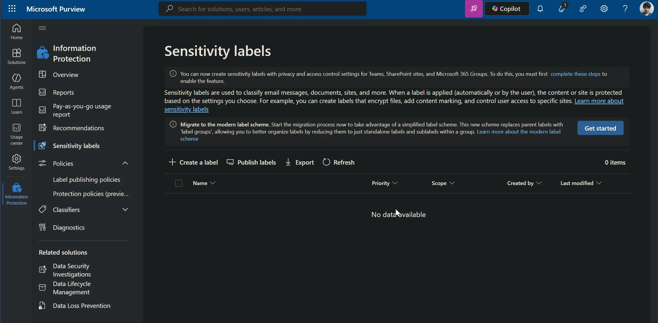 Microsoft Edge va empêcher les captures d’écran de certains PDF protégés dans OneDrive et SharePoint 58 Sensitivity label in Microsoft 365