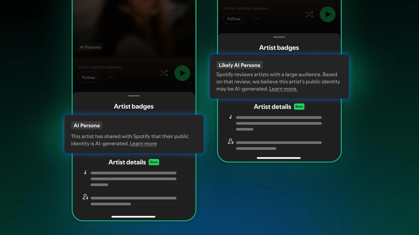 Spotify va identifier les artistes créés par IA et réduire leur visibilité dans les recommandations 58 AI Personas Display