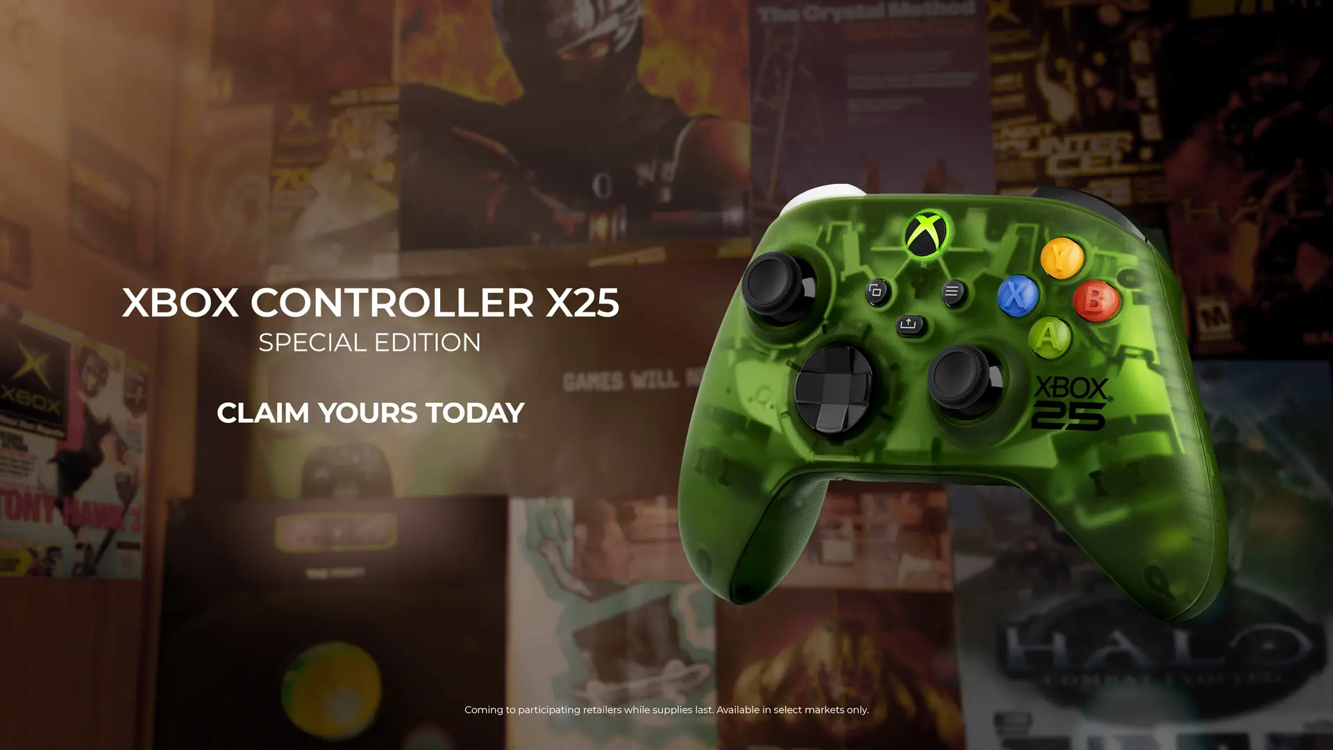 Xbox Series X25 : la console translucide verte des 25 ans coûtera 899,99 euros 61 CONTROLLER RETRO 16x9 d32ce6555c8d7bc3b0a2