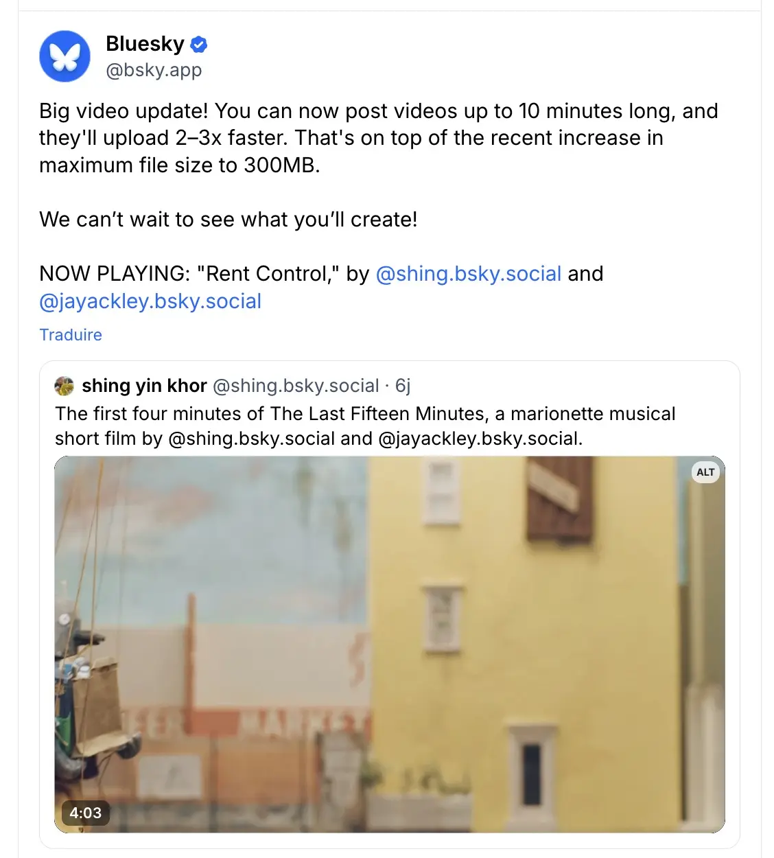Bluesky passe aux vidéos de 10 minutes pour mieux rivaliser avec Threads, TikTok et X 58 Screen 2026 08 27 at 08.30.21