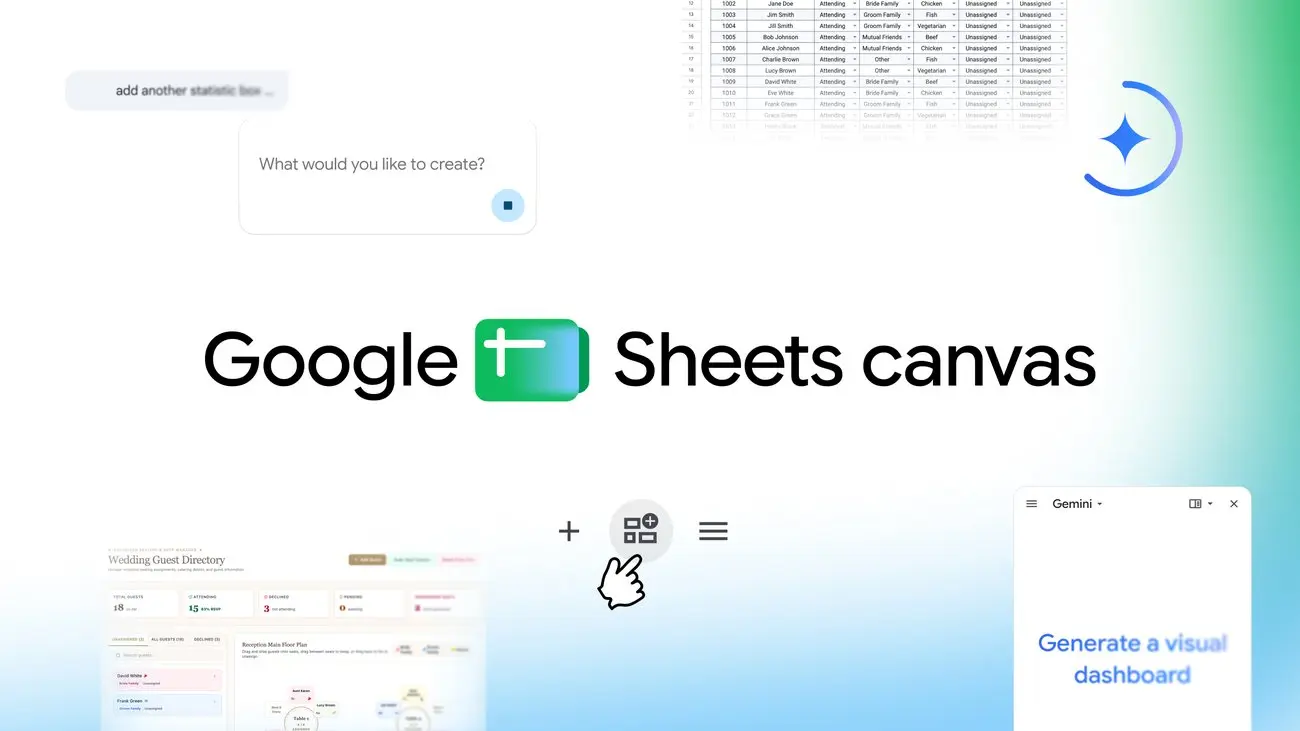 Google Sheets Canvas transforme vos tableurs en mini-apps interactives avec Gemini 57 Google Sheets Canvas transforme vos tableurs en mini-apps interactives avec Gemini