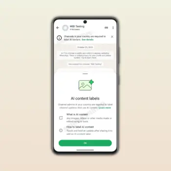 WhatsApp prépare un label pour identifier les contenus générés par l’IA dans les chaînes