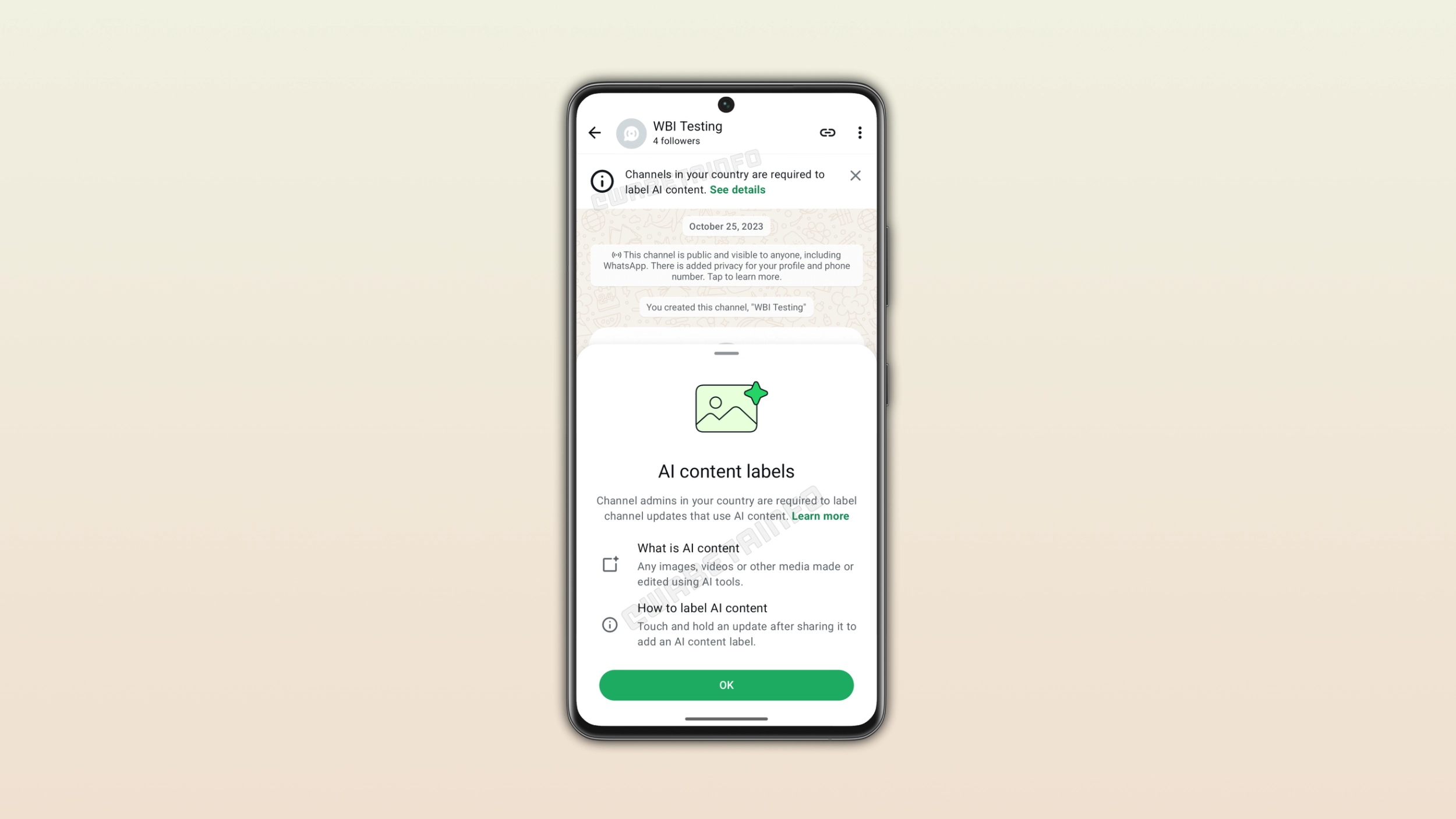 WhatsApp prépare un label pour identifier les contenus générés par l’IA dans les chaînes 57 WhatsApp prépare un label pour identifier les contenus générés par l’IA dans les chaînes