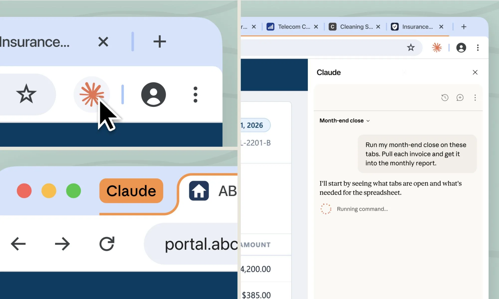 claude chrome extension cowork session