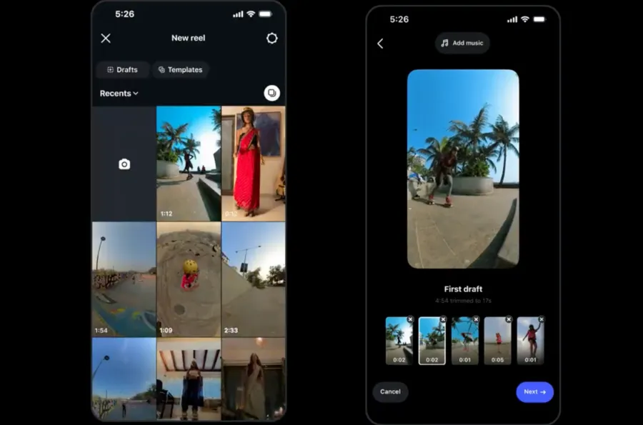 Instagram First Draft : l’IA assemble désormais vos Reels en moins de 10 secondes 57 Instagram First Draft : l’IA assemble désormais vos Reels en moins de 10 secondes