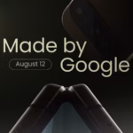 made by google event graphic showing a foldable phone and pixel device silhouettes