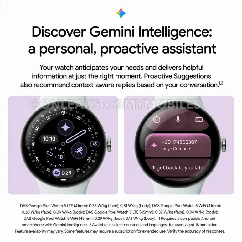 mymobiles.com google pixel watch 5 gemini intelligence