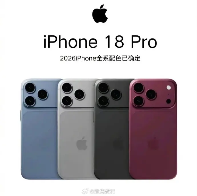 iPhone 18 Pro : trois nouvelles couleurs attendues, avec Dark Cherry, Sky Blue et le retour du noir 58