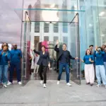 Apple Fifth Avenue New York Deirdre O Brien and John Ternus welcome customers 260918 1