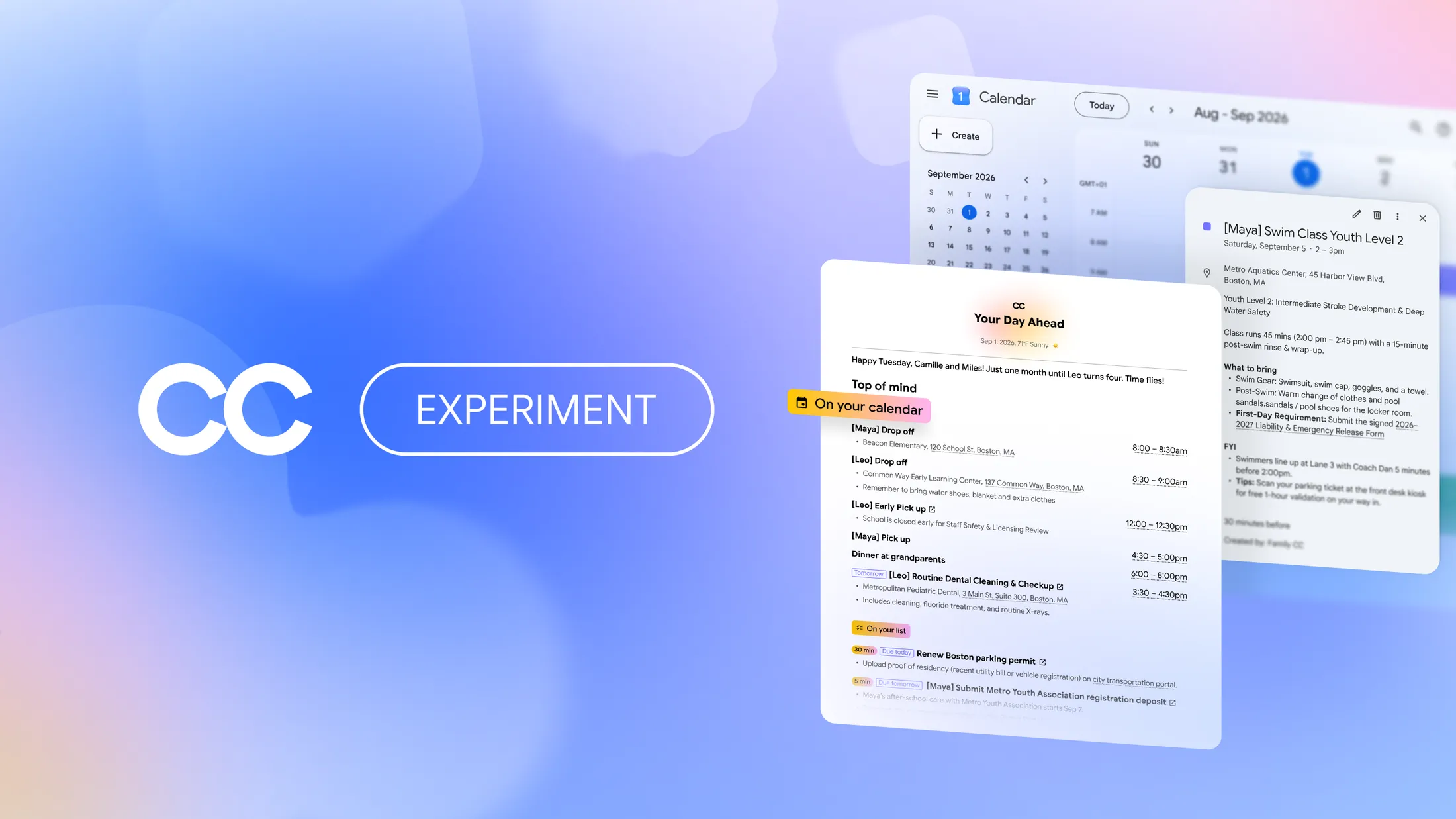 Google CC : Gemini devient un assistant IA familial capable de gérer calendriers, documents et tâches