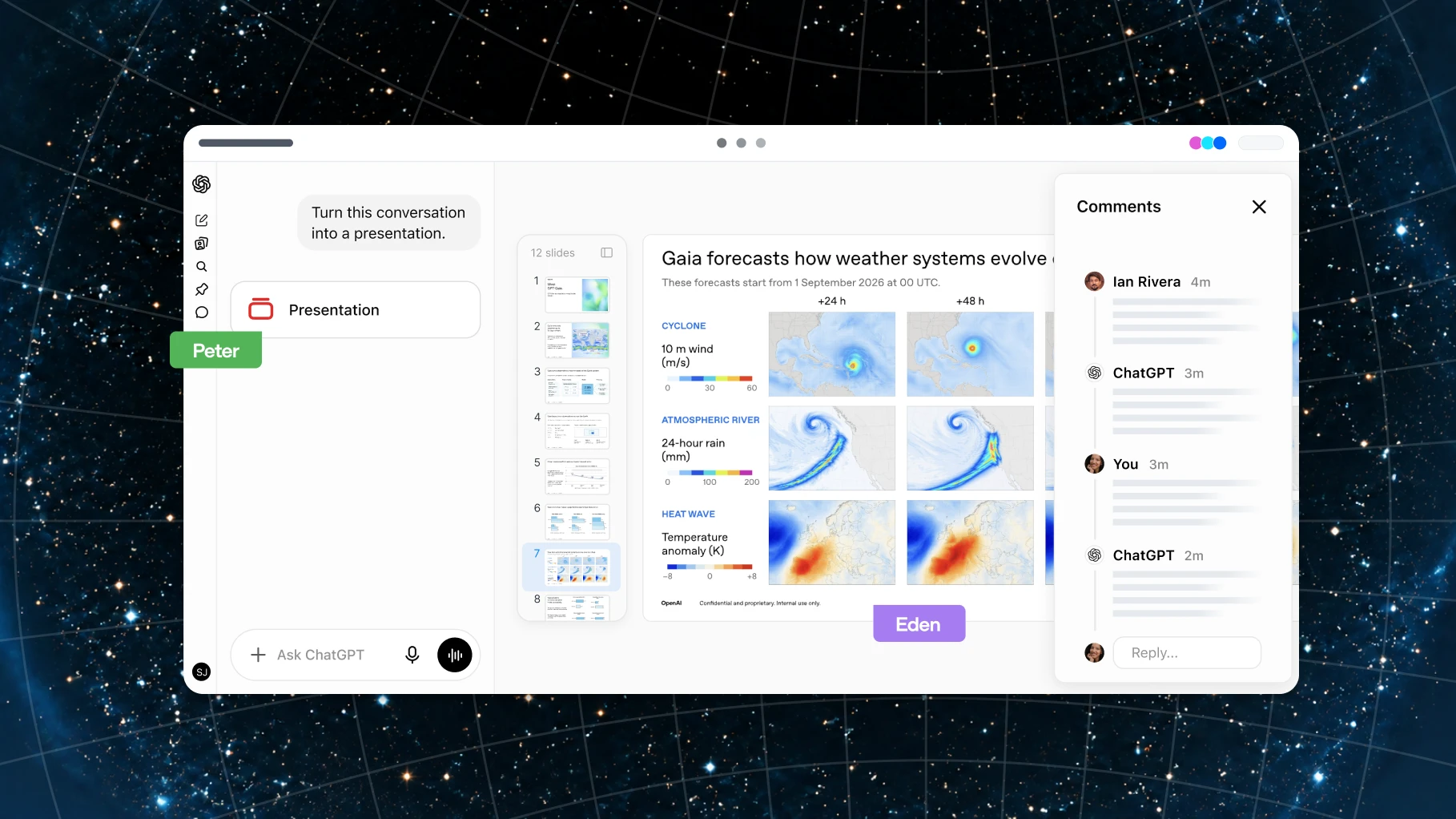 OpenAI s’attaque à Microsoft avec Space, Pages et ses nouveaux outils de travail 44 Collaborative presentations