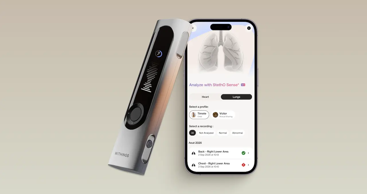 Withings StethO Sense transforme BeamO en stéthoscope assisté par IA pour toute la famille