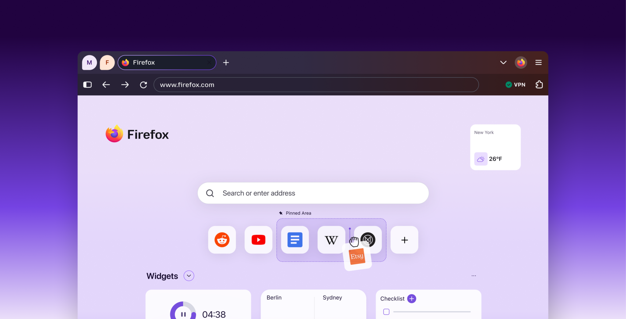 Firefox change de look avec Project Nova et des onglets plus arrondis 48 Firefox Distilled Nova PinnedShortcut 01 2048x1046 1