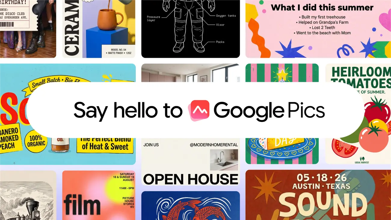 Google Pics veut concurrencer Canva et Adobe Express avec un outil de création visuelle entièrement pensé autour de l’IA 57 Google Pics veut concurrencer Canva et Adobe Express avec un outil de création visuelle entièrement pensé autour de l’IA