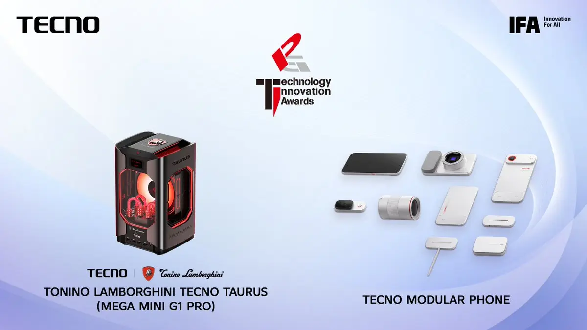 IFA 2026 : TECNO récompensé pour son smartphone modulaire ultrafin et son mini-PC TAURUS 57 IFA 2026 : TECNO récompensé pour son smartphone modulaire ultrafin et son mini-PC TAURUS
