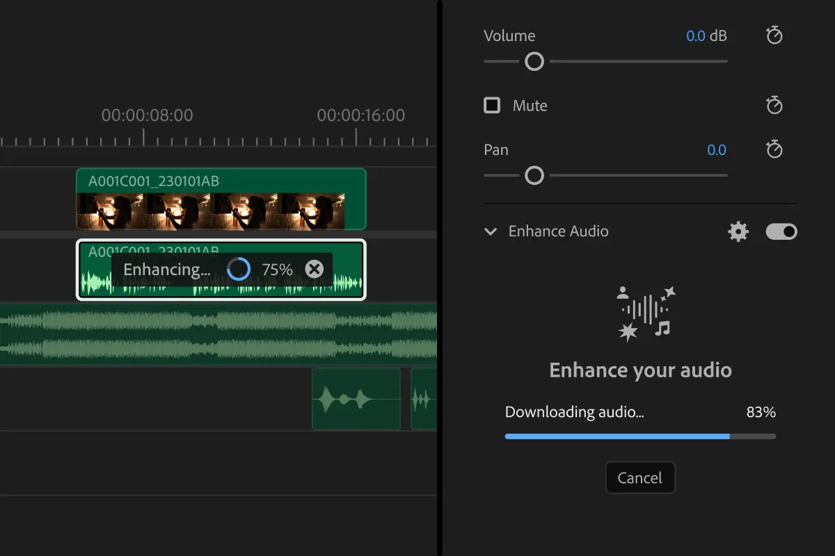 Premiere Enhance Audio